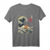 Capybara Japanisches Kanagawa Wave Lustiges Surftier T-Shirt – Perfektes Geschenk für Tierliebhaber und Surffans zu Weihnachten, Valentinstag & Geburtstagen
