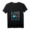 Damen Live Love Dance Choreographie Kunstwerk T-Shirt mit V-Ausschnitt – Perfektes Geschenk für Tänzerinnen, Tanzlehrerinnen & Musikliebhaber