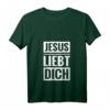 Damen T-Shirt mit Jesus liebt dich Spruch - Christliches V-Ausschnitt Shirt für Konfirmation, Erstkommunion & religiöse Anlässe