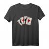 Poker T-Shirt mit 4 Assen – Vintage Las Vegas Design, Glückssymbol & Pokerhand für Casino-Fans und Pokerliebhaber