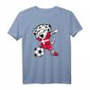 Dabbing Dalmatiner Hund Dänemark Fußball T-Shirt mit dänischer Flagge – Lustiges Fanartikel für Fußballfans und Spieler