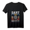 Damen Dart Königin Hobby Darts T-Shirt mit V-Ausschnitt – Perfekt für Dartliebhaberinnen, Turniere & Geschenke