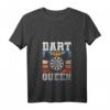 Damen Dart Königin Hobby Darts T-Shirt mit V-Ausschnitt – Perfekt für Dartliebhaberinnen, Turniere & Geschenke