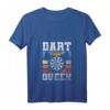 Damen Dart Königin Hobby Darts T-Shirt mit V-Ausschnitt – Perfekt für Dartliebhaberinnen, Turniere & Geschenke