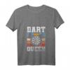 Damen Dart Königin Hobby Darts T-Shirt mit V-Ausschnitt – Perfekt für Dartliebhaberinnen, Turniere & Geschenke