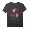 Hässliches Weihnachts-Darts T-Shirt - Lustiges Ugly Christmas Outfit mit Bier trinkendem Weihnachtsmann, Dartpfeilen & Dartscheibe, perfekt für Weihnachtsfeiern & Darts Training