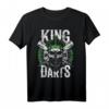 King of Darts - Retro Schädel & Dartscheibe Herren T-Shirt mit Sprüchen für Dartspieler & Dartfans, perfekt als Vintage Geschenk zum Geburtstag & Dartturnier