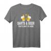 Lustiges Dart Herren T-Shirt mit Dartscheibe und Biermotiv - Perfektes Geschenk für Dartspieler und Dartfans