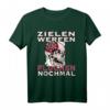 Zielen werfen fluchen nochmal - Lustiges Darts T-Shirt mit Totenkopf Motiv für Dartfans, Freunde & Familie als Geschenk zu Geburtstag, Weihnachten & mehr