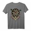 Dart T-Shirt für Dartspieler - Skull Bullseye Teamshirt für Turniere, Geburtstag & Vatertag
