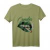 Kiffende Cannabis Hanf Weed Lippen mit Joint und Schriftzug T-Shirt – Perfekt für Weed Fans, 420 Enthusiasten & Hanffreunde