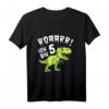 Kinder Dino Geburtstag Shirt - Roar Ich bin 5 Jahre Dinosaurier T-Shirt für Jungen und Mädchen, perfektes Geburtstags- und Weihnachtsgeschenk