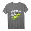 Kinder Dino Geburtstag Shirt - Roar Ich bin 5 Jahre Dinosaurier T-Shirt für Jungen und Mädchen, perfektes Geburtstags- und Weihnachtsgeschenk