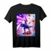 Laser Augen Space Cat T-Shirt mit Hund und Dinosaurier – Klassisch geschnitten, doppelt genähter Saum, perfekt für Tier- und Space-Fans