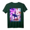 Laser Augen Space Cat T-Shirt mit Hund und Dinosaurier – Klassisch geschnitten, doppelt genähter Saum, perfekt für Tier- und Space-Fans
