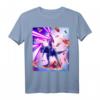 Laser Augen Space Cat T-Shirt mit Hund und Dinosaurier – Klassisch geschnitten, doppelt genähter Saum, perfekt für Tier- und Space-Fans