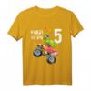 Kinder Geburtstag T-Shirt für 5 Jahre Dinosaurier & Monster Truck – Buntes Geschenk für Jungen & Mädchen