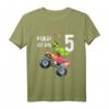 Kinder Geburtstag T-Shirt für 5 Jahre Dinosaurier & Monster Truck – Buntes Geschenk für Jungen & Mädchen