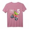 Kinder Geburtstag T-Shirt für 5 Jahre Dinosaurier & Monster Truck – Buntes Geschenk für Jungen & Mädchen