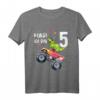 Kinder Geburtstag T-Shirt für 5 Jahre Dinosaurier & Monster Truck – Buntes Geschenk für Jungen & Mädchen