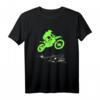 Grünes Motocross Dirt Bike Rider Jumping Motorcycle T-Shirt – Für Abenteuer im Gelände, Trails und Offroad-Fahrten