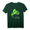 Grünes Motocross Dirt Bike Rider Jumping Motorcycle T-Shirt – Für Abenteuer im Gelände, Trails und Offroad-Fahrten