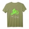 Grünes Motocross Dirt Bike Rider Jumping Motorcycle T-Shirt – Für Abenteuer im Gelände, Trails und Offroad-Fahrten