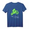 Grünes Motocross Dirt Bike Rider Jumping Motorcycle T-Shirt – Für Abenteuer im Gelände, Trails und Offroad-Fahrten