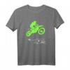 Grünes Motocross Dirt Bike Rider Jumping Motorcycle T-Shirt – Für Abenteuer im Gelände, Trails und Offroad-Fahrten