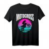 Dirt Bike Motocross Offroad Retrowave Sonnenuntergang T-Shirt – Lustiges Geschenk für Biker, Enduro- und Supercross-Fans zu Vatertag, Geburtstag & Weihnachten