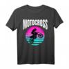 Dirt Bike Motocross Offroad Retrowave Sonnenuntergang T-Shirt – Lustiges Geschenk für Biker, Enduro- und Supercross-Fans zu Vatertag, Geburtstag & Weihnachten
