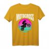 Dirt Bike Motocross Offroad Retrowave Sonnenuntergang T-Shirt – Lustiges Geschenk für Biker, Enduro- und Supercross-Fans zu Vatertag, Geburtstag & Weihnachten