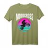 Dirt Bike Motocross Offroad Retrowave Sonnenuntergang T-Shirt – Lustiges Geschenk für Biker, Enduro- und Supercross-Fans zu Vatertag, Geburtstag & Weihnachten
