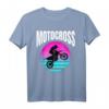 Dirt Bike Motocross Offroad Retrowave Sonnenuntergang T-Shirt – Lustiges Geschenk für Biker, Enduro- und Supercross-Fans zu Vatertag, Geburtstag & Weihnachten