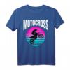 Dirt Bike Motocross Offroad Retrowave Sonnenuntergang T-Shirt – Lustiges Geschenk für Biker, Enduro- und Supercross-Fans zu Vatertag, Geburtstag & Weihnachten
