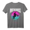 Dirt Bike Motocross Offroad Retrowave Sonnenuntergang T-Shirt – Lustiges Geschenk für Biker, Enduro- und Supercross-Fans zu Vatertag, Geburtstag & Weihnachten