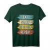 Eat Sleep Disc Golf Repeat T-Shirt – Lustiges Sportshirt für Disc Golf Fans, ideal als Geburtstags- und Weihnachtsgeschenk für Männer, Frauen, Kinder und Familien auf dem Golfplatz