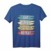 Eat Sleep Disc Golf Repeat T-Shirt – Lustiges Sportshirt für Disc Golf Fans, ideal als Geburtstags- und Weihnachtsgeschenk für Männer, Frauen, Kinder und Familien auf dem Golfplatz