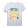 Eat Sleep Disc Golf Repeat T-Shirt – Lustiges Sportshirt für Disc Golf Fans, ideal als Geburtstags- und Weihnachtsgeschenk für Männer, Frauen, Kinder und Familien auf dem Golfplatz