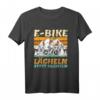 E-Bike lächeln statt hecheln Fahrrad Geschenk Vintage T-Shirt – Lustiges Radfahrer T-Shirt für Herren und Damen als Geschenkidee