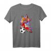 Dabbing Einhorn Peru Fußball Mannschaft T-Shirt mit peruanischer Flagge - Lustige Fanbekleidung für Fußballfans und Supporter