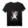 Damen HapMonkey Dabbing T-Shirt mit V-Ausschnitt – Perfektes Geschenk für Junggesellinnenabschied, Weinliebhaberinnen & Einhorn-Fans