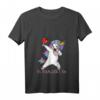 Damen HapMonkey Dabbing T-Shirt mit V-Ausschnitt – Perfektes Geschenk für Junggesellinnenabschied, Weinliebhaberinnen & Einhorn-Fans