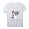 Damen HapMonkey Dabbing T-Shirt mit V-Ausschnitt – Perfektes Geschenk für Junggesellinnenabschied, Weinliebhaberinnen & Einhorn-Fans