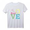 Damen Schlittschuh Eiskunstlauf Eislaufen LOVE Geschenk T-Shirt – Klassisch geschnitten, perfekt für Eiskunstlauf-Fans