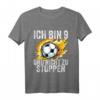 Kinder 9 Jahre Junge Fußball T-Shirt - Geburtstagsspruch 'Ich bin 9 und nicht zu stoppen' für den 9. Geburtstag, Neffe, Sohn, Patenkind