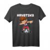 Dabbing Fußball Jungen Kroatien Trikot Hrvatska - Kinder Fan T-Shirt für Kroatien und Fußballtraining