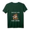 Hektik Ist Auch Keine Lösung - Lustiges Kaffee T-Shirt für Morgenmuffel, Chiller & Arbeitskollegen mit V-Ausschnitt