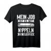Mit Nippeln spielen - Lustiges Klempner Heizungsbauer Installateur T-Shirt für Männer, Handwerker & Rohrleitungsprofis