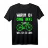 E-Bike Warum Ich Ohne Akku Fahre Weil Ich Es kann Fahrrad T-Shirt - Lustiges Radfahrer Motiv für Mountainbike, Rennrad & E-Bike Fans